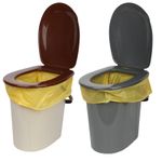 24L Camping Toilet Bucket Loo – Hinged Seat & Lid, HDPE, Max Load 120 kg