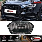 Audi RS3 Style A3 S3 8V Front Main Grille Honeycomb Mesh Grill Gloss Black 17-20
