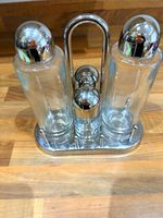 Alessi Stainless Steel Stand Oil & Vinegar Set w/ Salt & Pepper Bottles