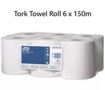 Tork M2 Centre Feed White Wiping Basic Paper Towel Roll Centrefeed Pack 6 x 150m