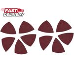 Pack of 10 Sandpaper 40 Grit Triangle Sand Paper Polished 40 Grit, Red-brown