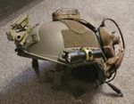 Airsoft Tactical Fast Helmet, Custom Painted With Headset and Accessories