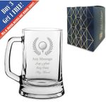 Personalised Engraved Golf Award, Glass Tankard 470ml