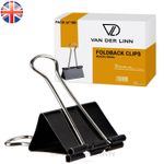 Van Dan Linn Black Bulldog Foldback Clips Metal Paper Grip - 15 19 25 32 41 51mm