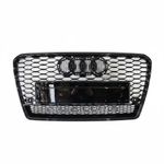 Honeycomb Grill for Audi A7 S7 2010-14 Prefacelift Grille Gloss Black QUATTRO