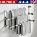 Stainless Steel Bathroom Wall Mounted Towel Rail 3 Tier Chrome Kitchen Towel UK