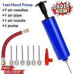 Inflating Fast Hand Air Pump With Needle Adapter For Soccer Ball Football 10Pcs