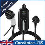 3.5KW Portable EV Charger 13A Type 2 UK Plug 3 Pin Charging Cable Safe