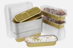 50x Mini Loaf Pans with Lids 200ml Loaf Baking Pan Aluminum Foil Tin Liners Tray