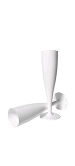 Plain White Champagne Flutes 