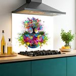 Printed Glass Kitchen Splashback 6mm Toughened Heat Resistant Hob Design No 2190