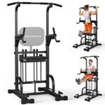 Sportsroyals Power Tower Pull Up Bar Dip Station, Multi-Function Home Gym 450LBS