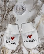  Baby Scratch Mitts.I ❤️mummy/ Daddy .new baby Gift.Baby Shower 