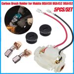 Genuine Makita BGA450 BGA452 DGA452 Brush Holder + Caps 643954-4 & CB430 Brushes