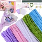 XREE 500Pcs Pipe Cleaners Craft Kit for Flower Bouquet  5 Colours