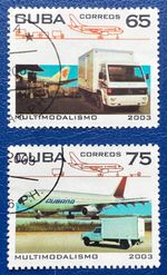 2003 Two Fine Used Stamps Transport Planes/Trucks. Not Hinged. Spanish Antilles
