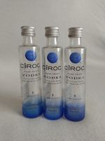 3 Miniature Empty Ciroc Vodka Alcohol Bottles 50ml, Collection or up cycle 