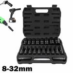 20PCS 1/2" Drive Deep Impact Socket Set Metric 8-32mm Heavy Duty Truck Van Tool