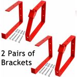 Ladder Brackets Locking UNIVERSAL Lockable Wall Rack Ladders Storage 2 Pairs Set