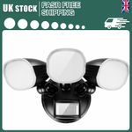 3 Head LED Security Lights PIR Motion Sensor 300W Outdoor IP65 Flood Light UK