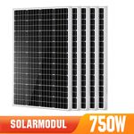 750W 12V Efficient Solar Panel Mono Battery Charger for Motorhomes RV Caravan UK