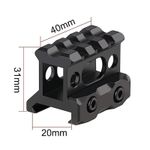 1" Picatinny Riser Mount 20mm Rail Aluminum Scope Riser Base