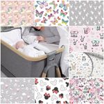 2x FITTED SHEET compatible with TUTTI BAMBINI next to me crib bed cover GIRLS