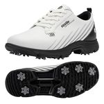 FitVille Mens Golf Shoes with Spikes Extra Wide Fit Sneakers Trainers Waterproof