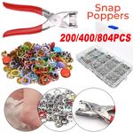 400/804PCS Prong Pliers Ring Press Studs Snap Popper Fasteners DIY Tool Kit