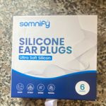 Somnify Ultra Soft Silicone Ear Plugs 6 Pairs for Sleeping & Travel White/Blue
