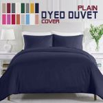 Reversible Duvet Quilt Cover With Pillowcase Microfiber TC200 Plain Bedding Set