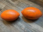 2 Vintage 1980S Denver Broncos Signed Autographed Footballs Winder Morton Karlis