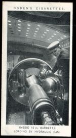 Tobacco Card, Ogdens, MODERN WAR WEAPONS, 1915, Inside 12" Barbette Loading, #33