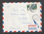 Madagascar Tananarive 1955 Cover. 15f Long-tailed Ground Roller Bird Stamp