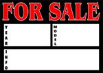 FOR SALE SIGN~3mm Foamex Plastic Board, Car Sales ~ Waterproof~Multiple Sizes