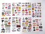 8 sheets STICKERS Car  Bike Scooter sponsor racing logos  rc cars, models toys