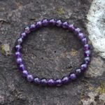 Amethyst Crystal Bead Bracelet | Calm • Protection • Spiritual Balance