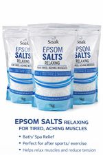 Soak Epsom Salt Relaxing - 1kg - 100% Pure Magnesium Sulphate Bath Salt