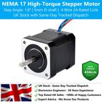 NEMA 17 High Torque Stepper Motor 45Ncm 1.8deg 5mm D-Shaft 4-Wire CNC 3D Printer