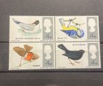 SG696-699 4d British Birds 1966 Ordinary Set Unmounted Mint (SG696a block)