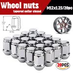 20x M12x1.25 19mm Hex 60° Tapered Collar Closed Wheel Nuts Bolts Lugs For Nissan