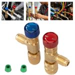 Liquid Safety Valve R410A R22 Air Conditioning Refrigerant 1/4 Safety Adapter
