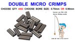 DOUBLE MICRO CRIMPS COARSE SEA FISHING MINI LINE MONO BRAID WIRE TRACE SLEEVES