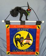 Annalee Halloween Lot Black Cat Witch Banner Doll 
