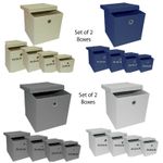 Premium 2Storage cubes boxes Foldable Canvas Box Fabric Cube Adjustable with lid