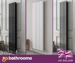 Modern Vertical Radiator Flat Panel Double Column Grey White Black 36 Sizes