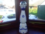 An Empty Clase Azul Tequila Blue & White Ceramic Bottle 15" tall