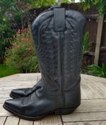 Sendra Women’s Black Leather Western Cowboy Mid-Calf Pull-On Boots UK 6 
