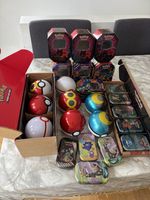 24x Empty Pokemon Tins Poke Ball Kanto Power Tin Team Rocket Mega Charizard TCG