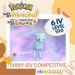 Mew Shiny Level 100 Pokemon Let's GO Pikachu Eevee Legit 6 IV Go Event 2021 Park